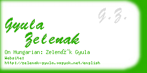 gyula zelenak business card